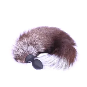 15" Tail Plug Black Wolf Silicone