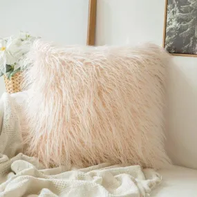 18x18 Beige Fleece Pillow Covers