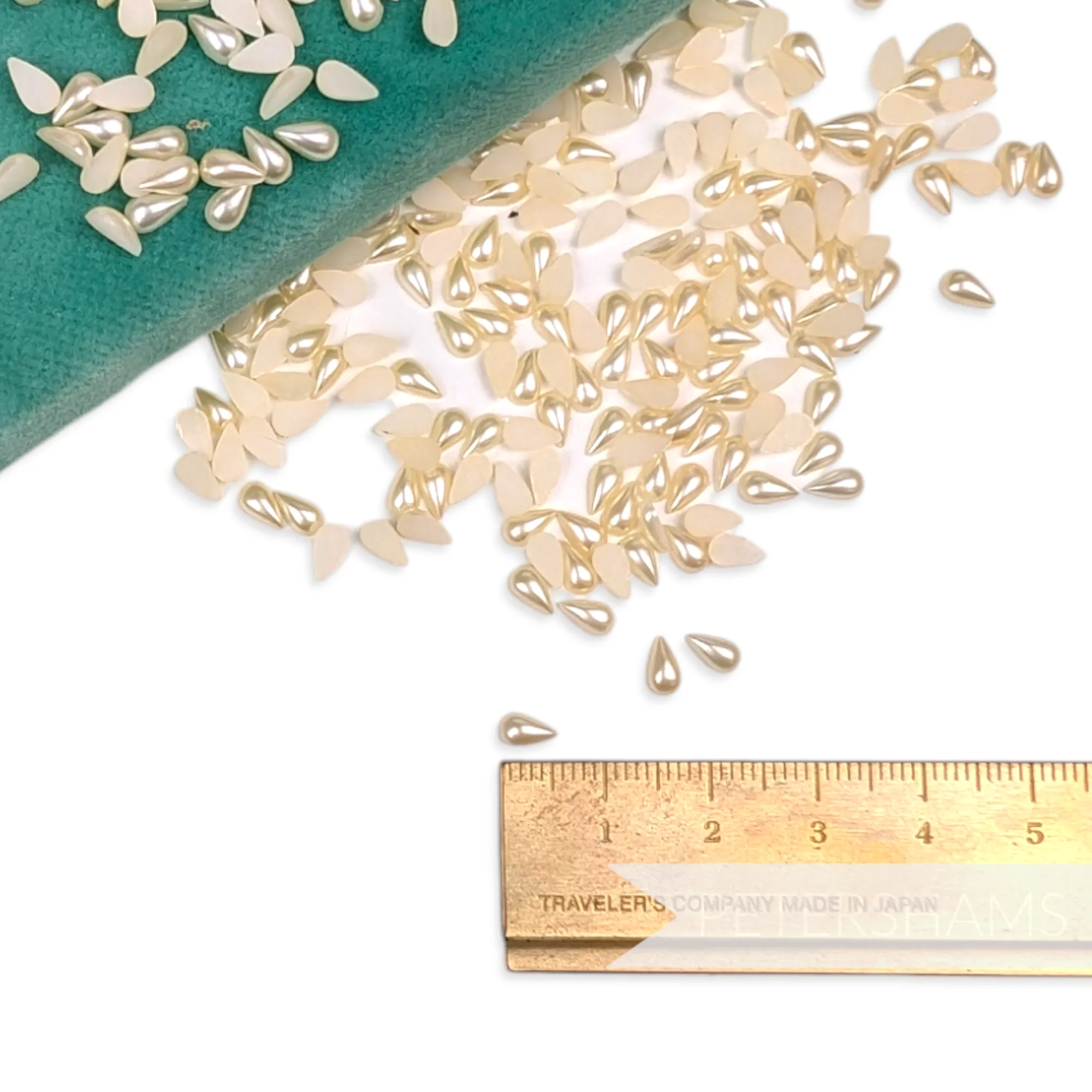 6x3mm Vintage 1980's Tiny Flat-Back Teardrop Faux Pearls - Approx. 288 Pieces