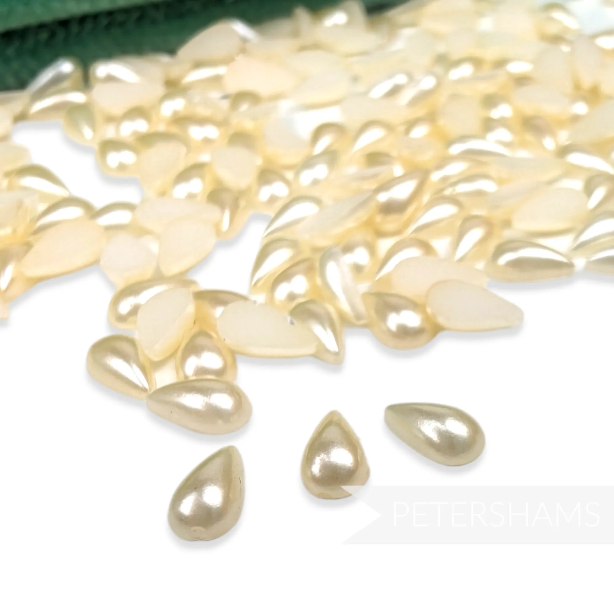 6x3mm Vintage 1980's Tiny Flat-Back Teardrop Faux Pearls - Approx. 288 Pieces