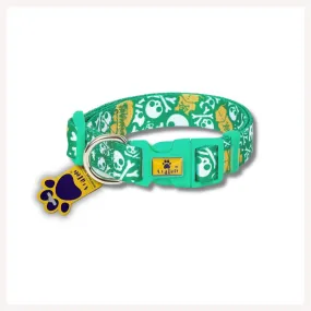 A A Pets' Pirate Design Collar For Dogs and Cats - Green
