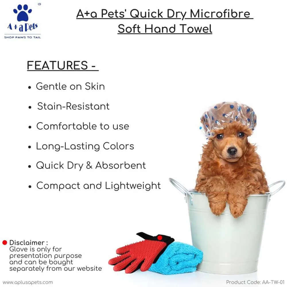 A a Pets' Quick Dry Microfiber Hand Towel for Pet