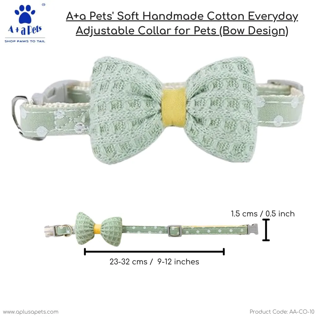 A a Pets' Soft Handmade Everyday Adjustable Cat Collar-4(Set of 4)