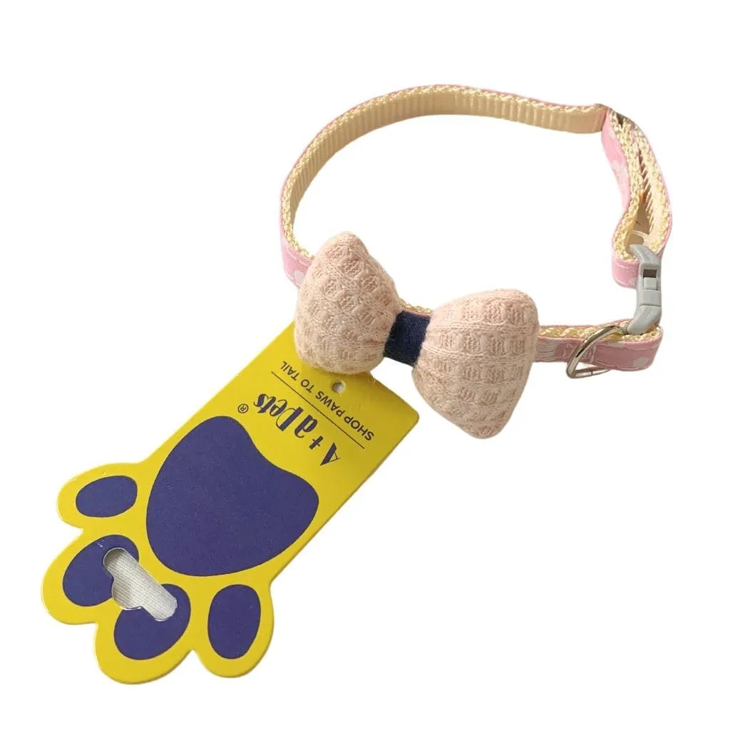 A a Pets' Soft Handmade Everyday Adjustable Cat Collar-4(Set of 4)