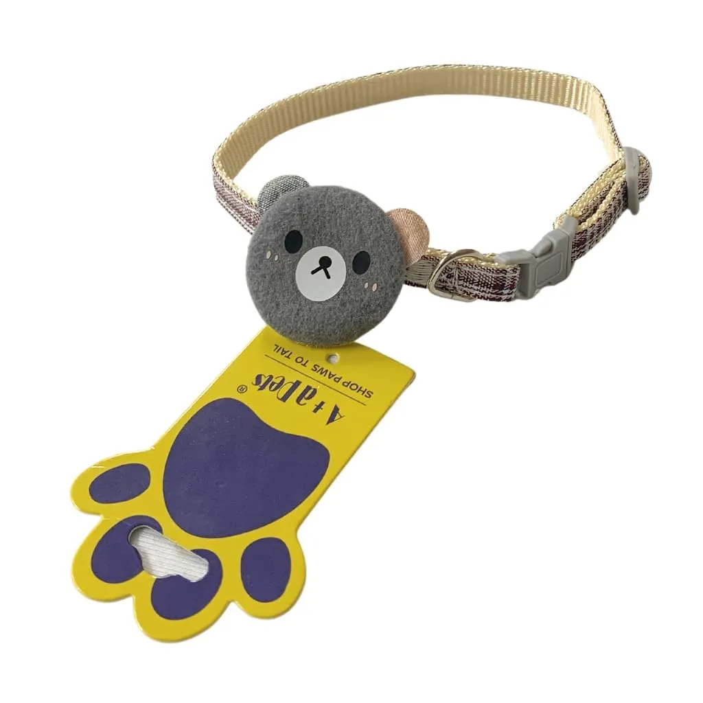 A a Pets' Soft Handmade Everyday Adjustable Cat Collar-4(Set of 4)