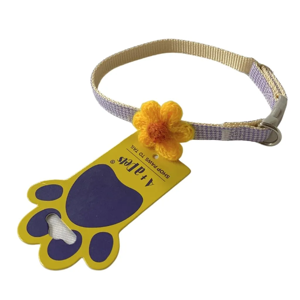 A a Pets' Soft Handmade Everyday Adjustable Cat Collar-4(Set of 4)
