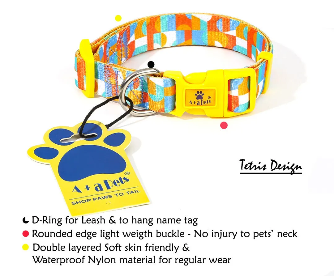 A A Pets' Tetris Design Collar For Dogs & Cats