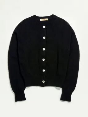 Ada Geelong crewneck cardigan in black