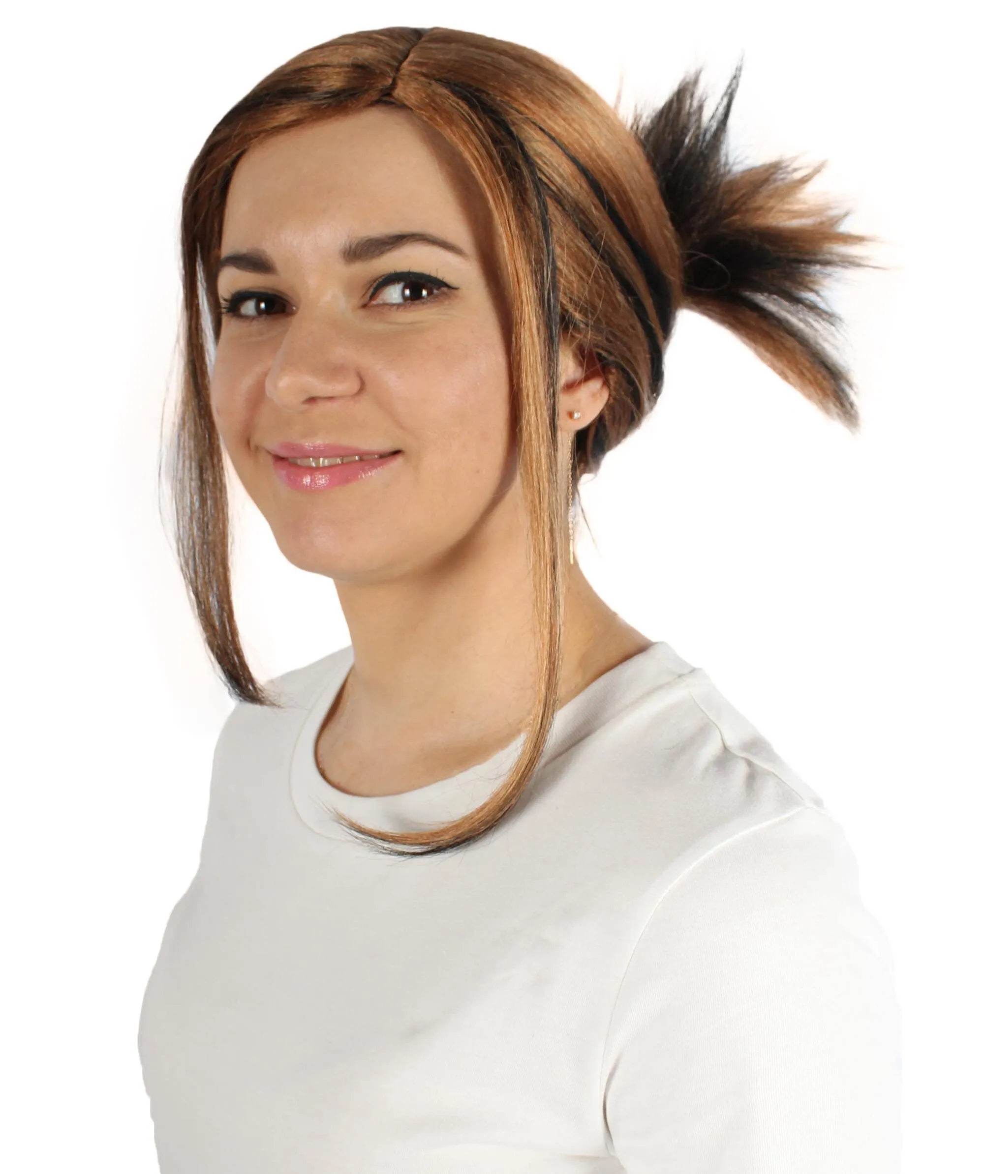 Adult Women's Brown Rose Wig, Best for Halloween, Flame-retardant Synthetic Fiber