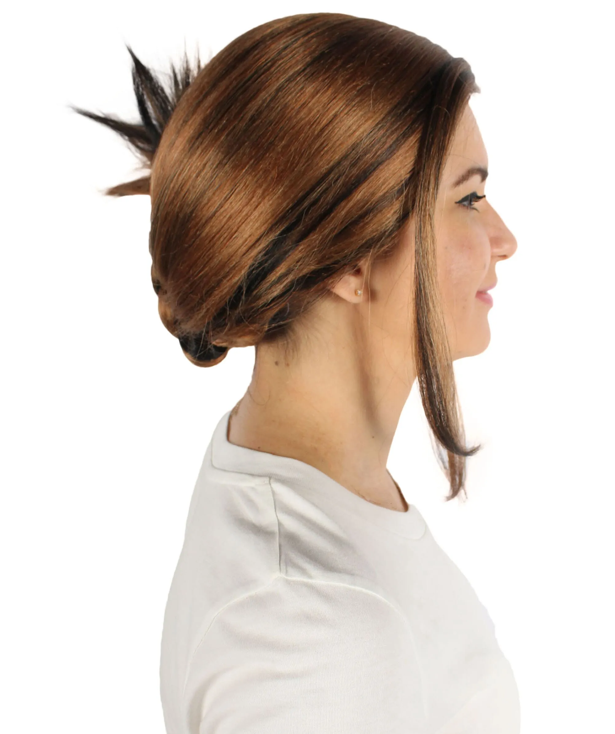 Adult Women's Brown Rose Wig, Best for Halloween, Flame-retardant Synthetic Fiber