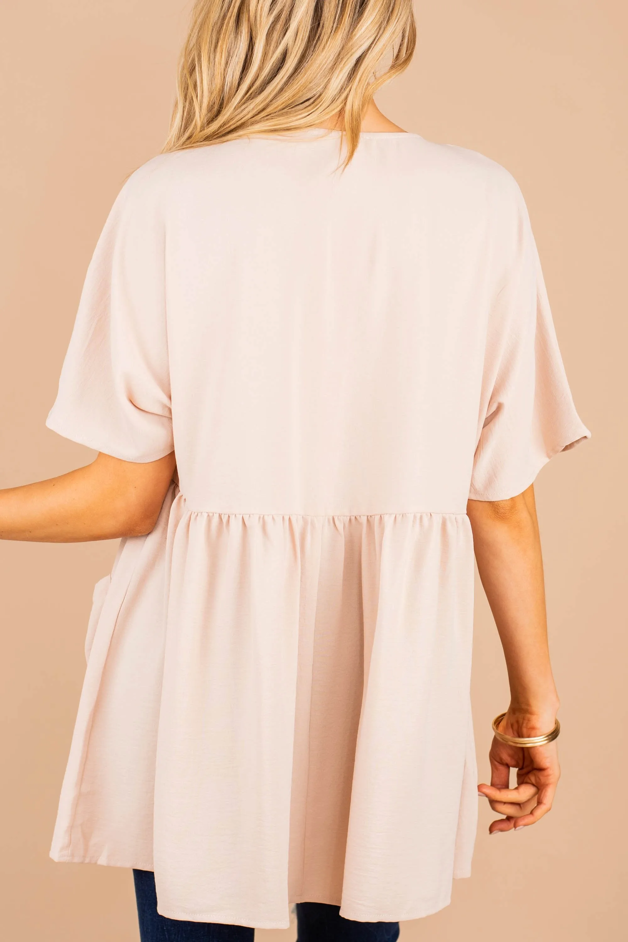 All The Time In The World Oatmeal Brown Tunic