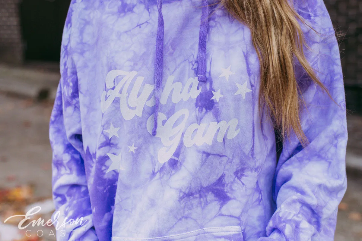 Alpha Gam Lavender Crystal Wash Hoodie