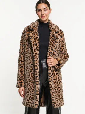 Animal Print Faux Fur Coat