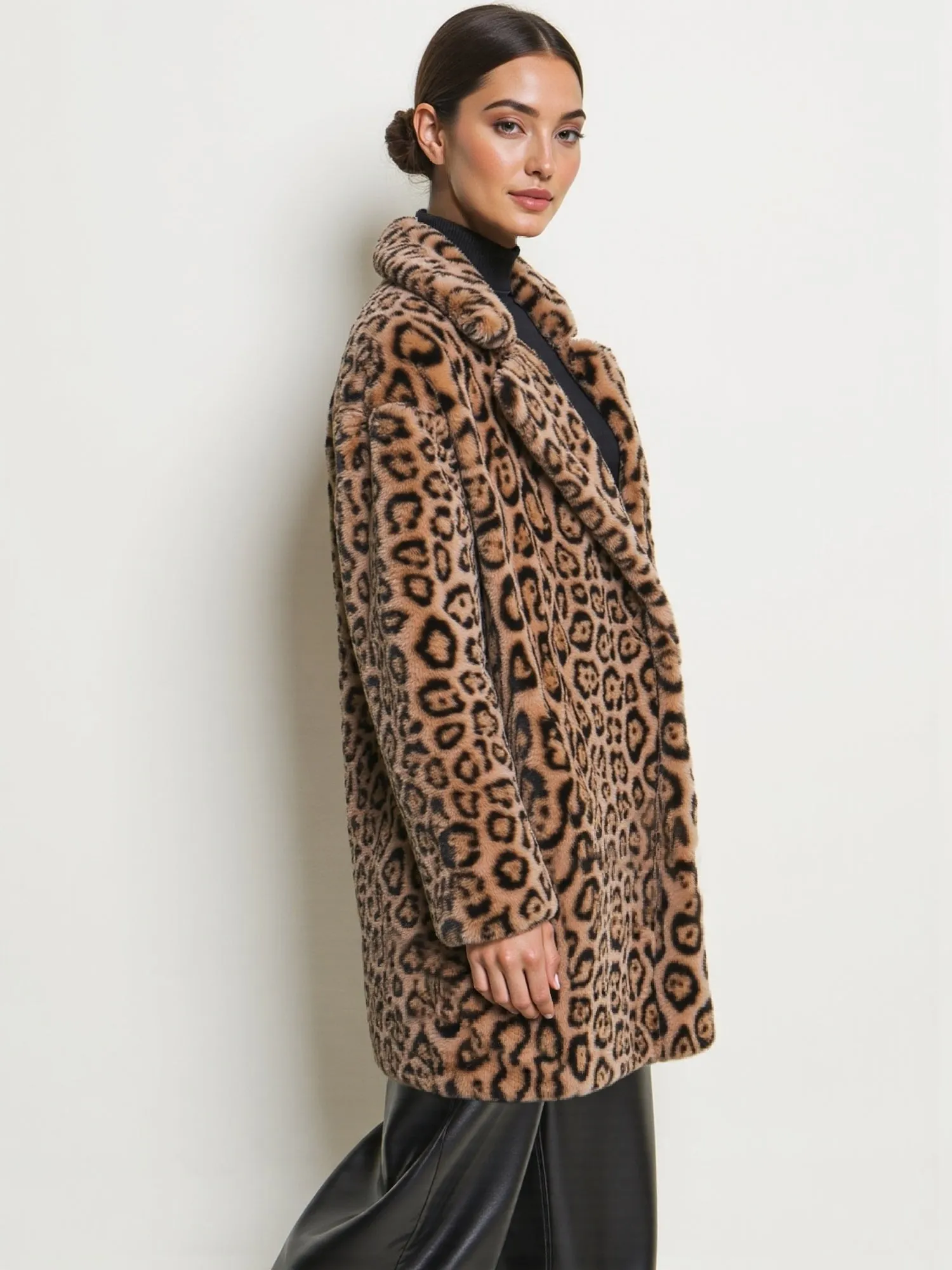 Animal Print Faux Fur Coat