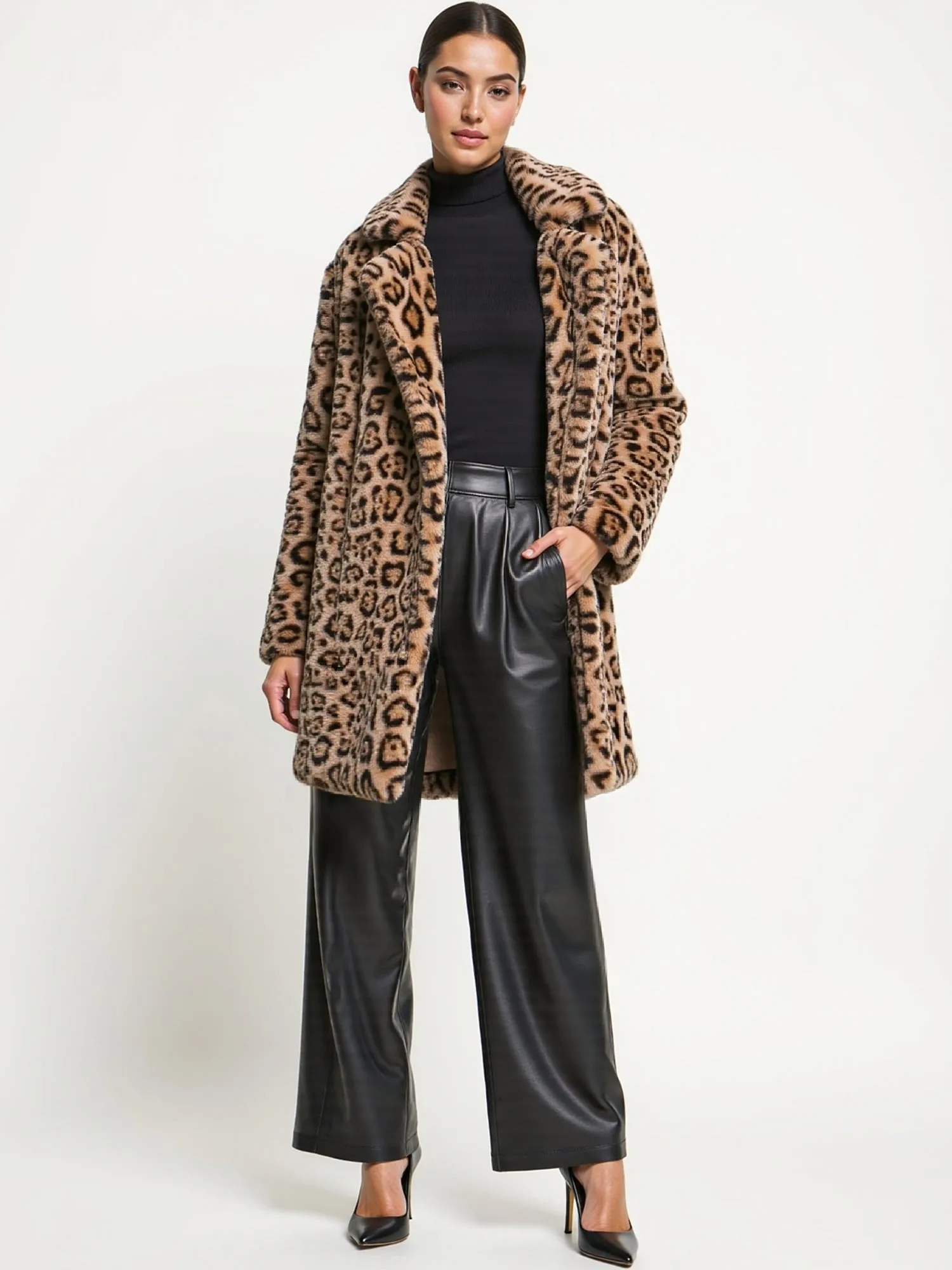 Animal Print Faux Fur Coat