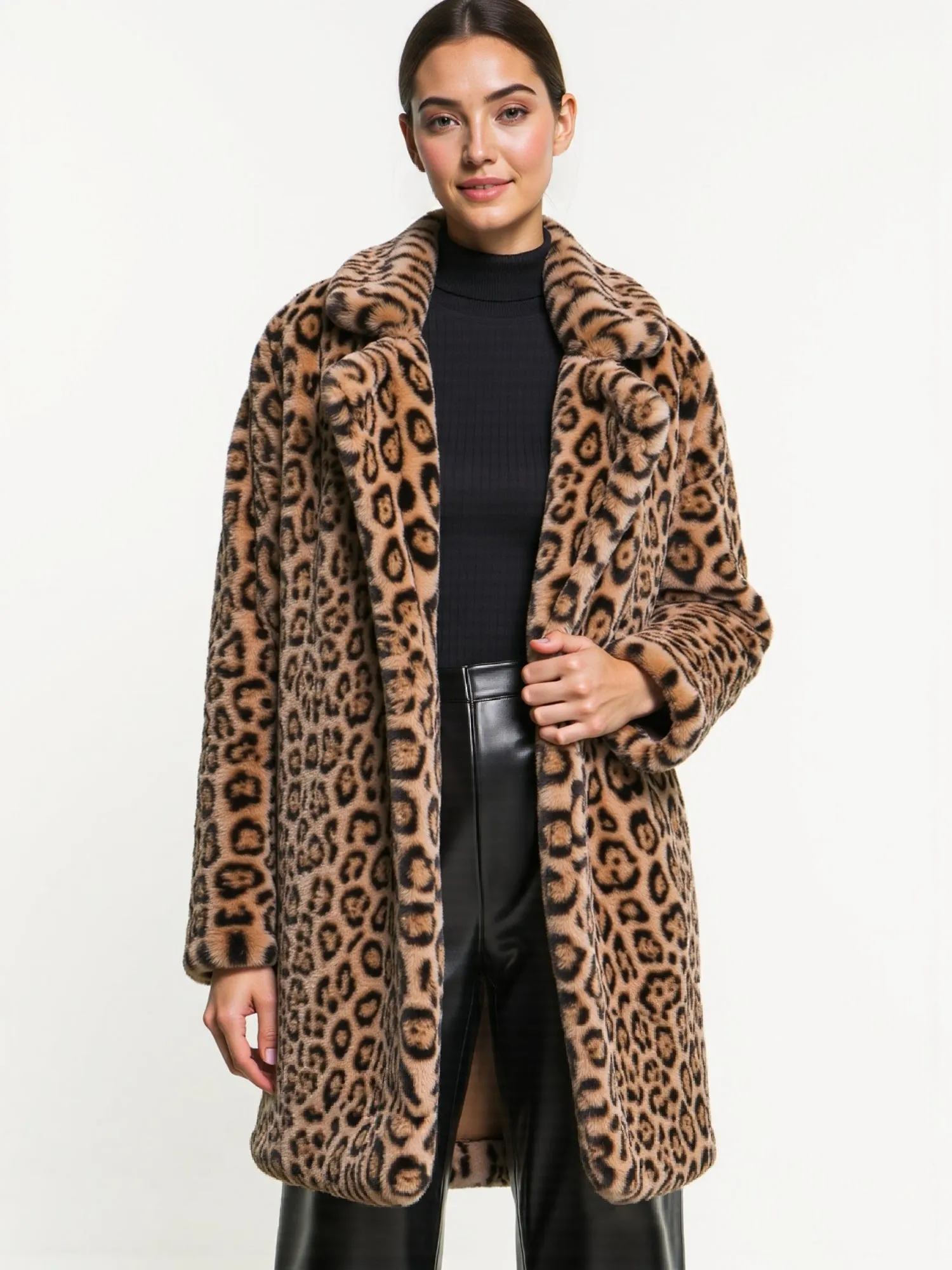 Animal Print Faux Fur Coat