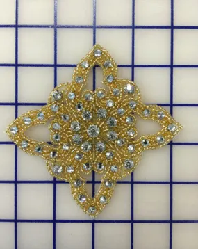 Applique - Gold/Crystal Rhinestone Close-Out
