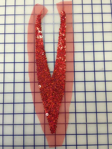 Applique - Red Sequined V-Shaped Close-Out