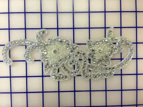 Applique - Silver Crystal Swirl Motif Close-Out