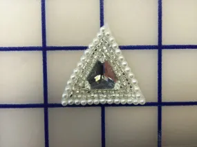 Applique -White and Silver Beaded Triangle Close-out
