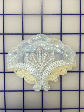 Applique - White Fan-Shaped Motifs Close-Out