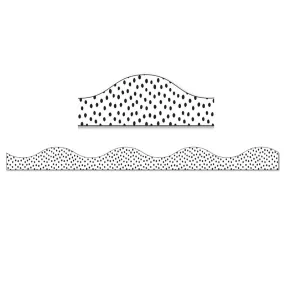 Ashley Magnetic Border Black Messy Dots On White,1" x 12" (ASH 11426)
