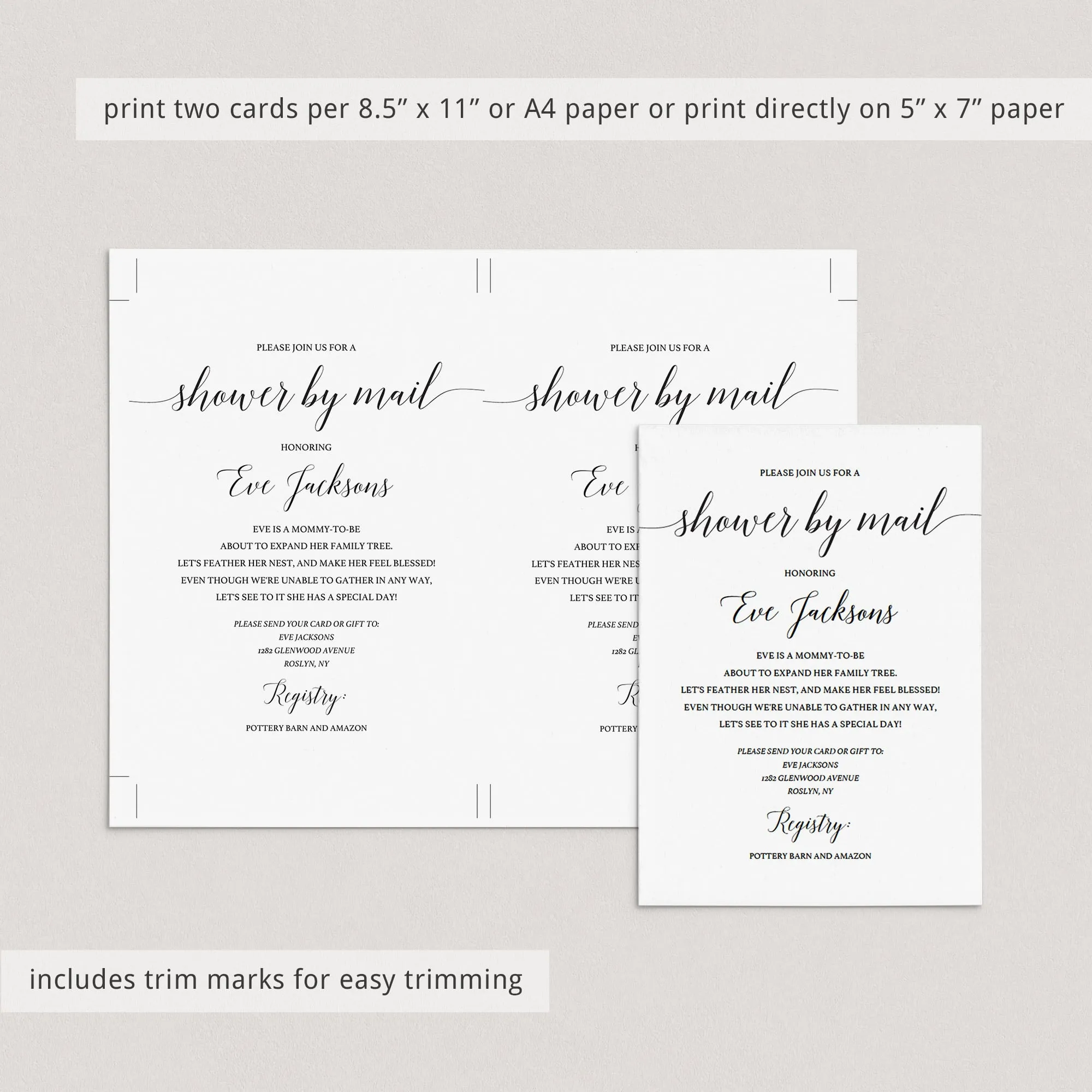 Baby Shower By Mail Invitation Template Minimalist