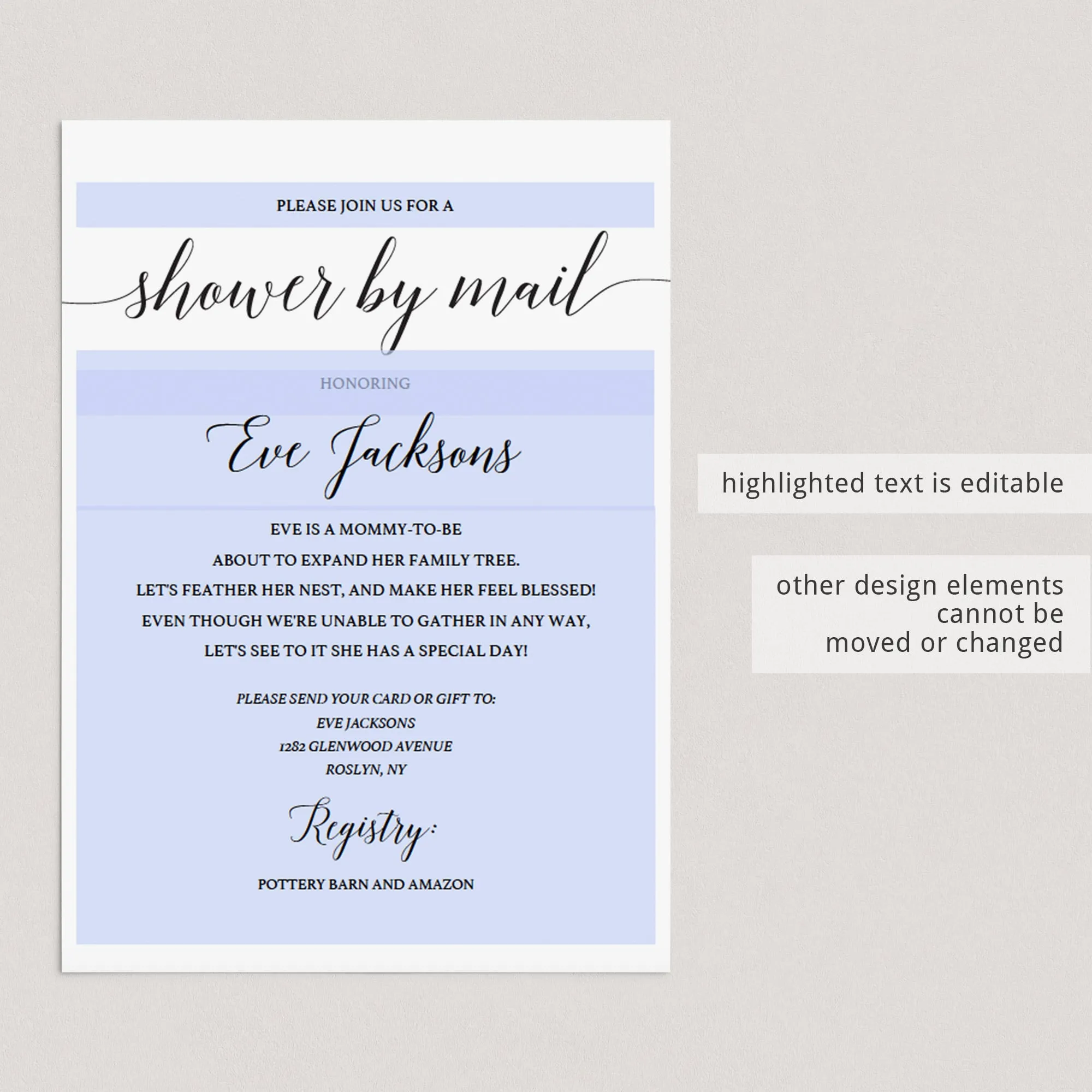 Baby Shower By Mail Invitation Template Minimalist