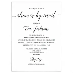 Baby Shower By Mail Invitation Template Minimalist