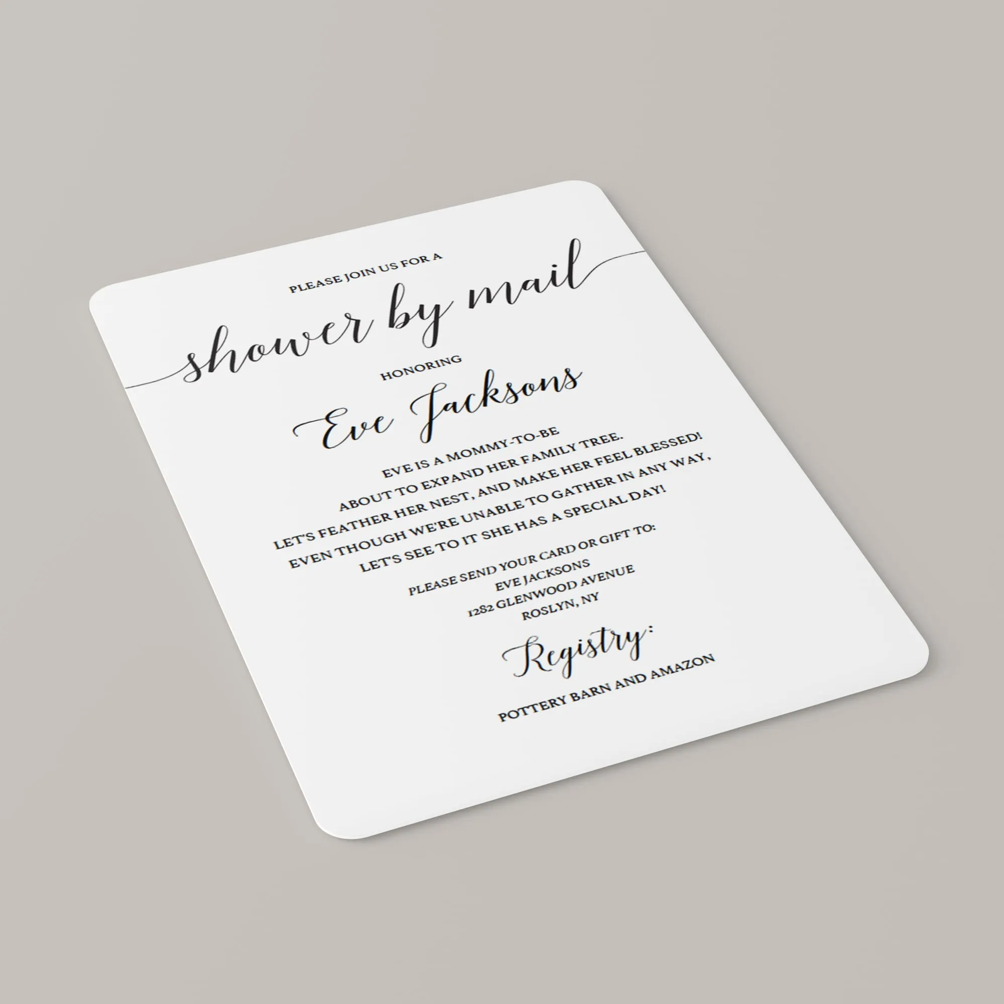Baby Shower By Mail Invitation Template Minimalist