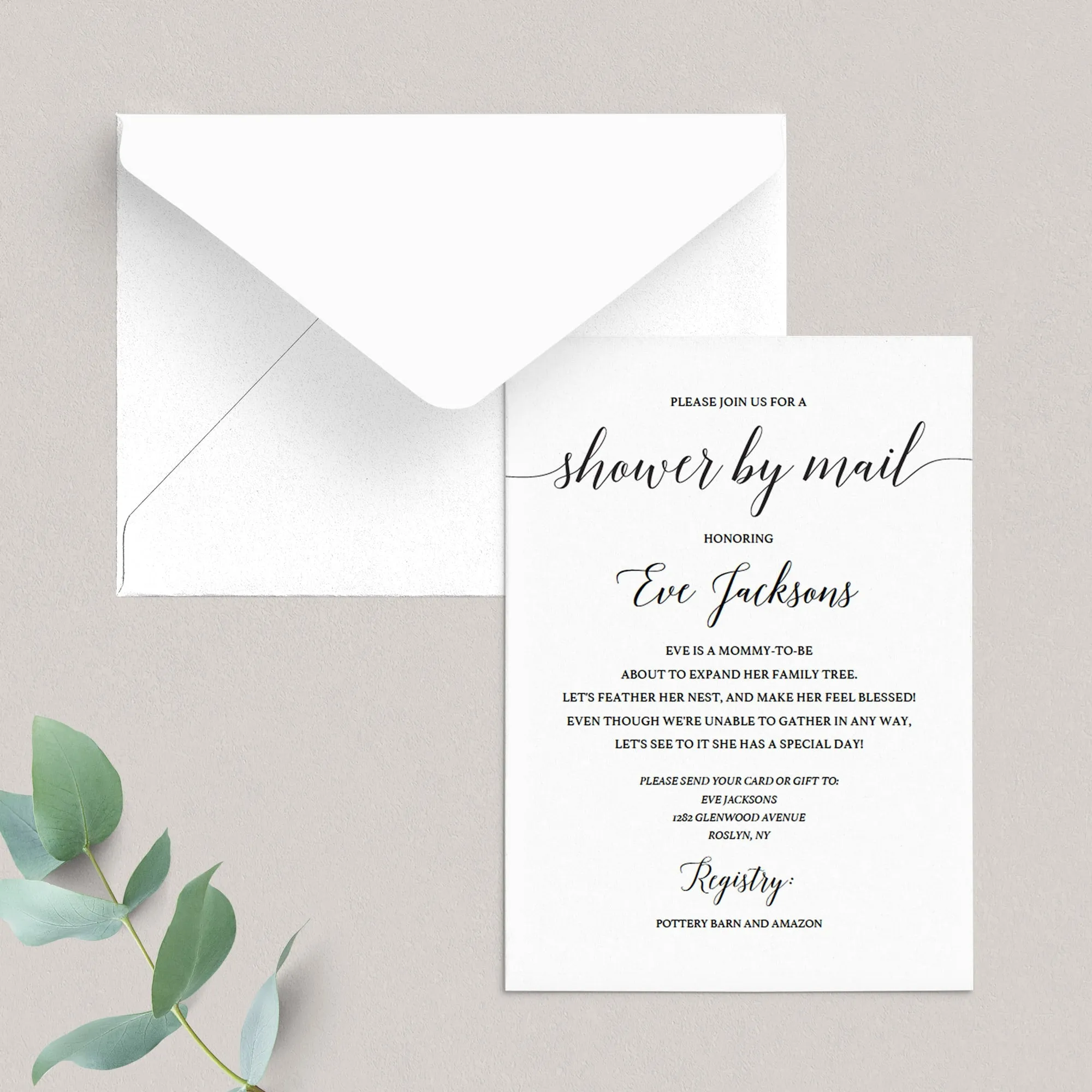 Baby Shower By Mail Invitation Template Minimalist