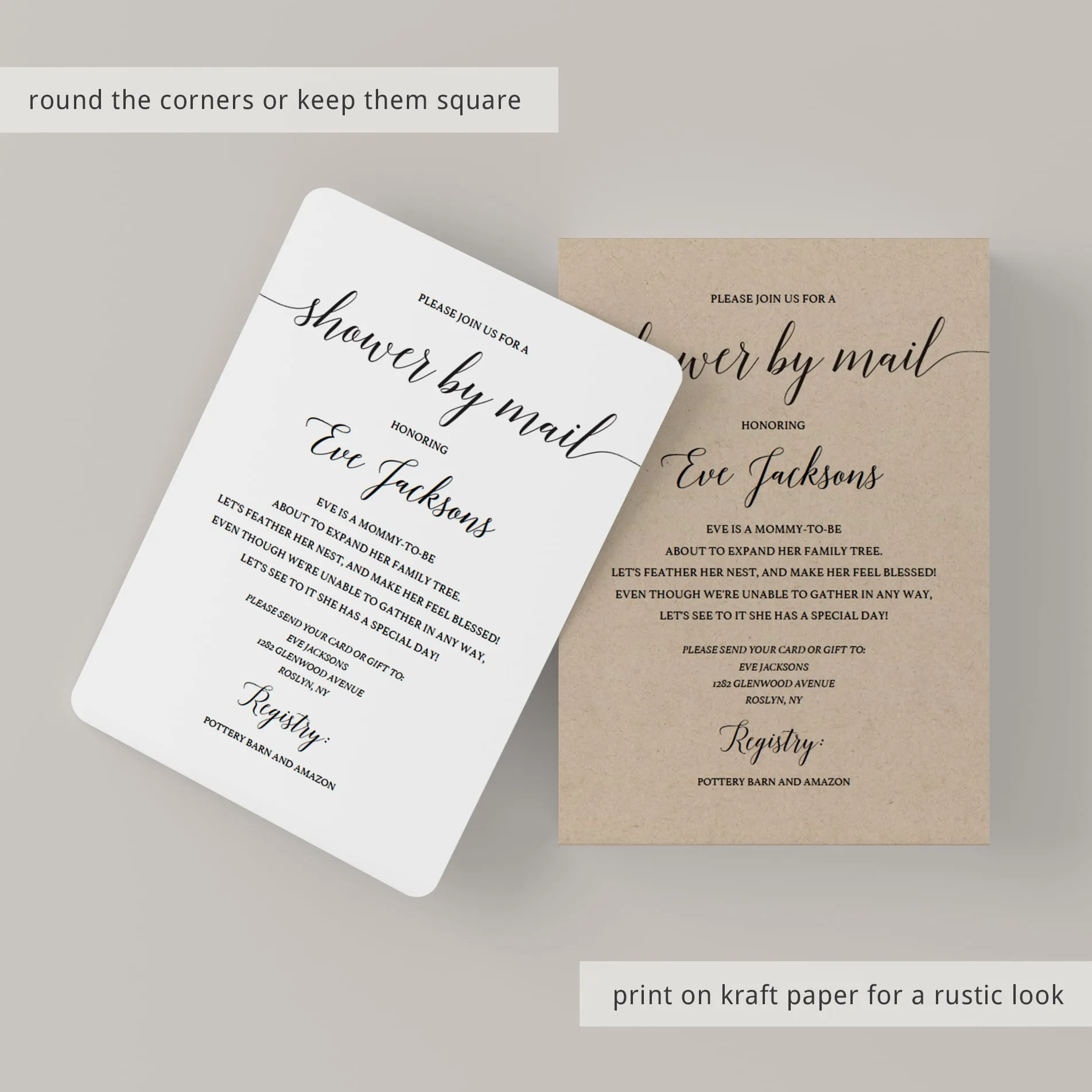 Baby Shower By Mail Invitation Template Minimalist