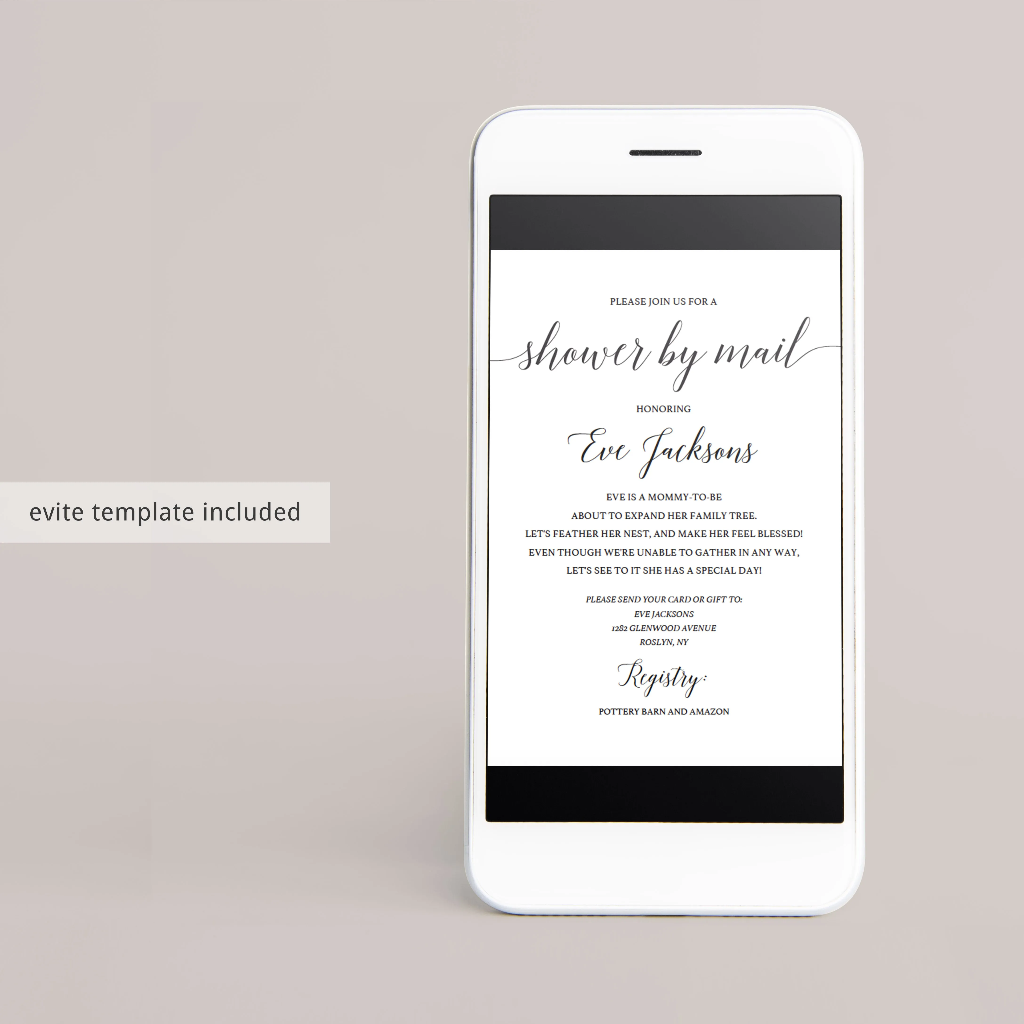 Baby Shower By Mail Invitation Template Minimalist