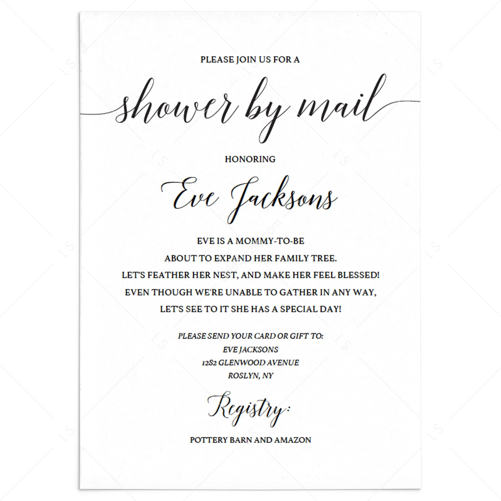 Baby Shower By Mail Invitation Template Minimalist