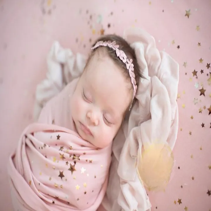Babymoon Set of 2 | Starry Wrap and Layer | Baby Photography Props | Pink