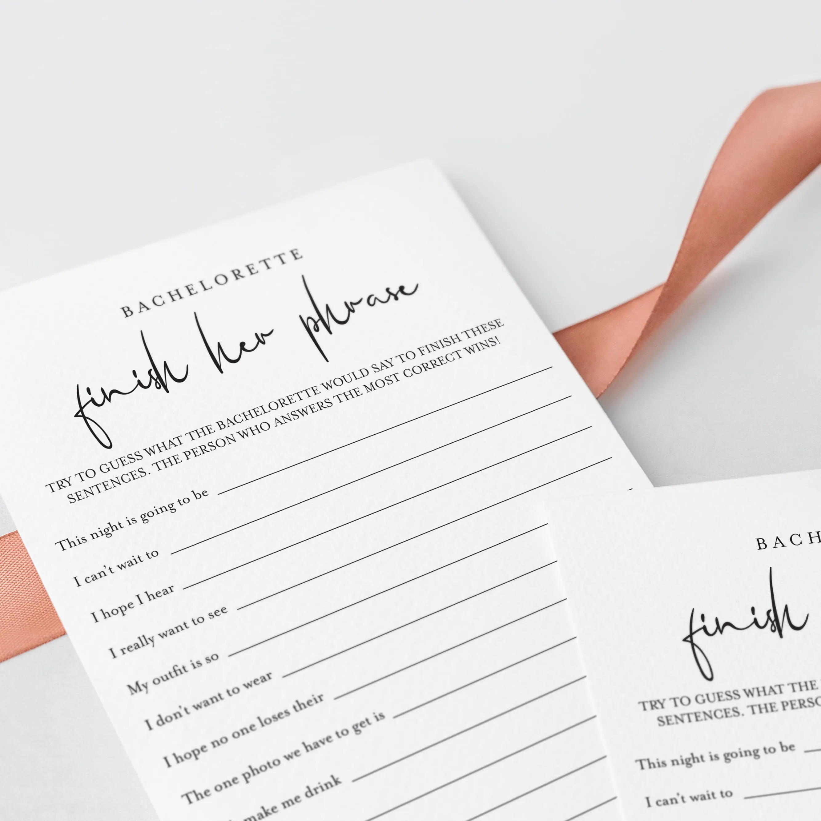 Bachelorette Ice Breaker Game Finish Her Phrase Printable