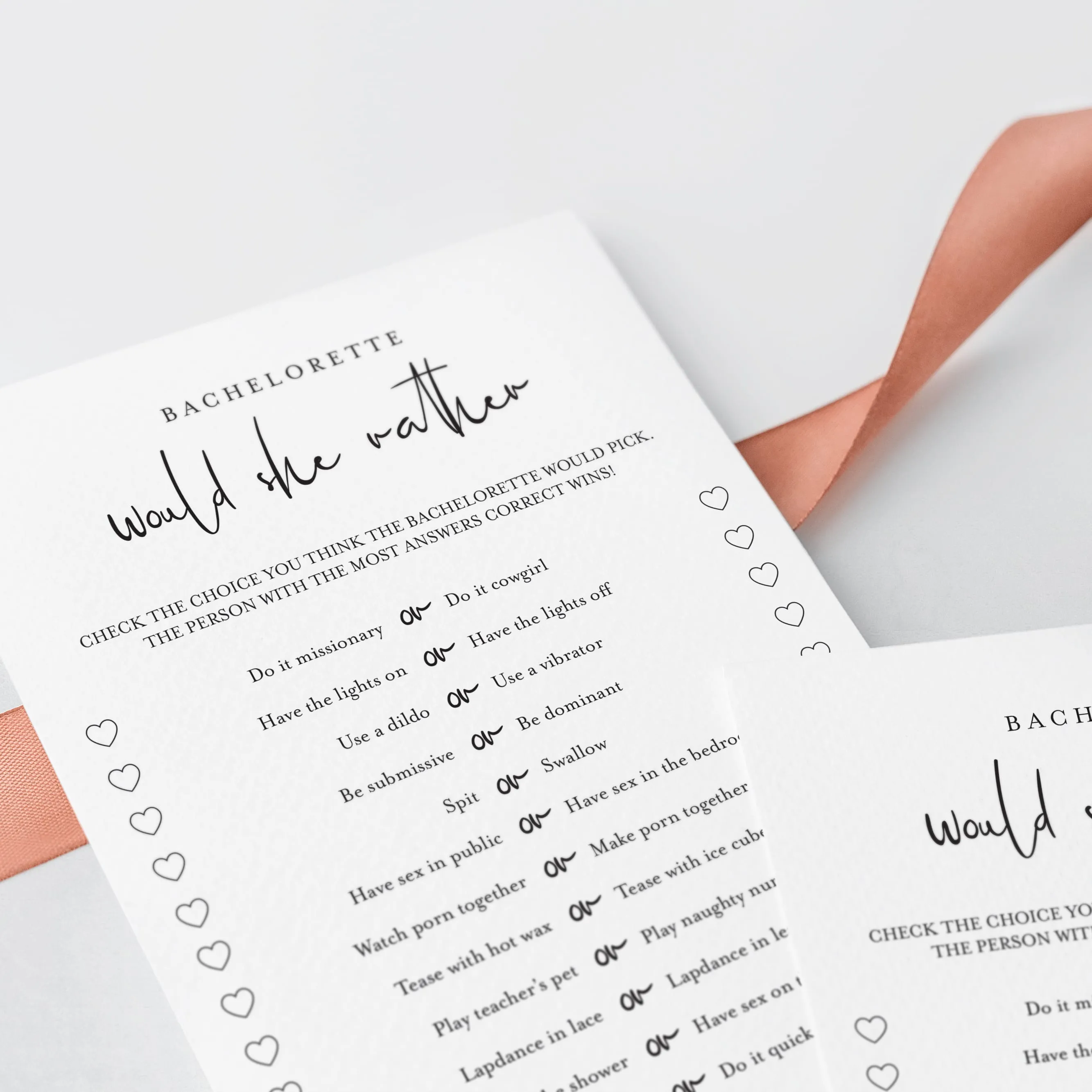 Bachelorette Would She Rather Game Printable