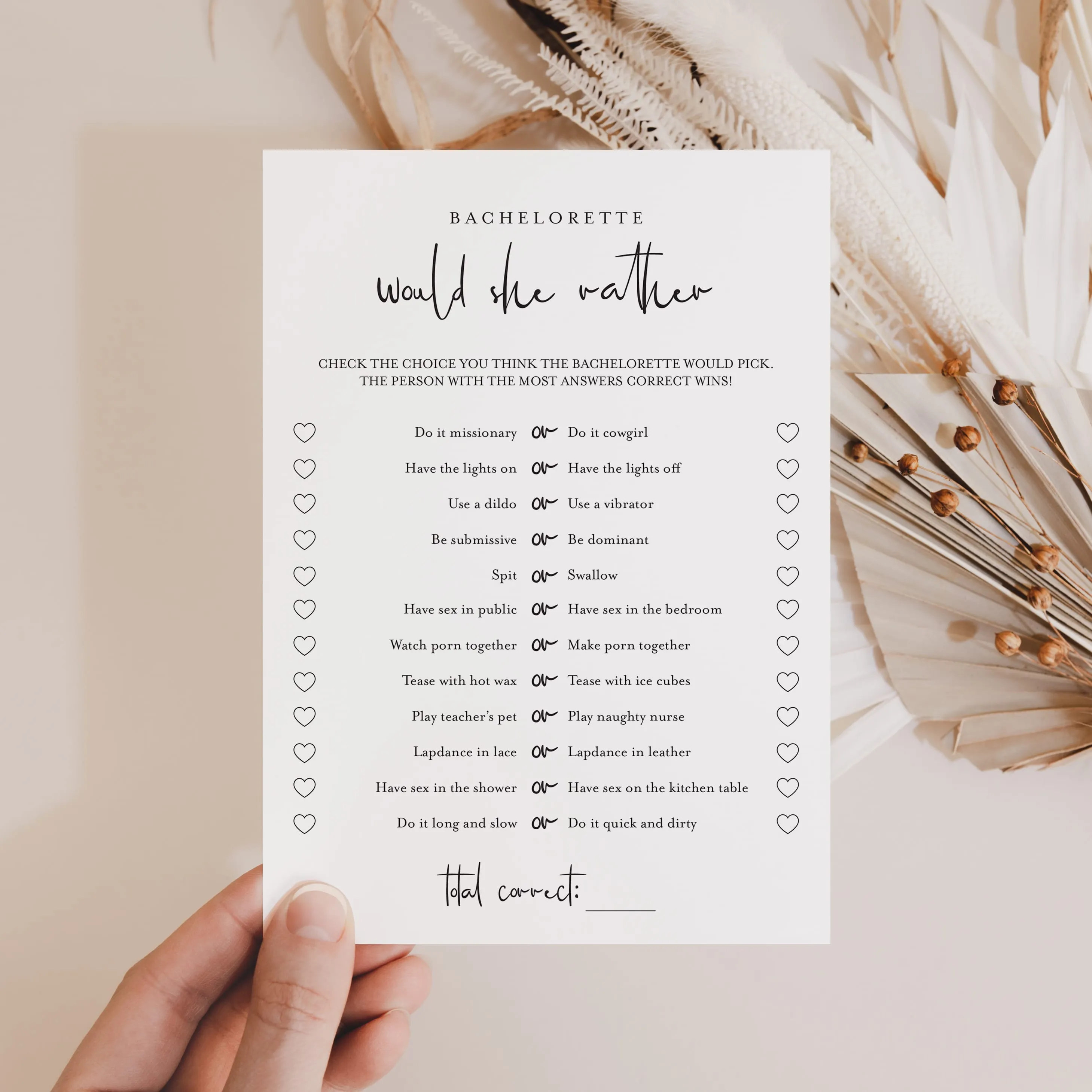 Bachelorette Would She Rather Game Printable