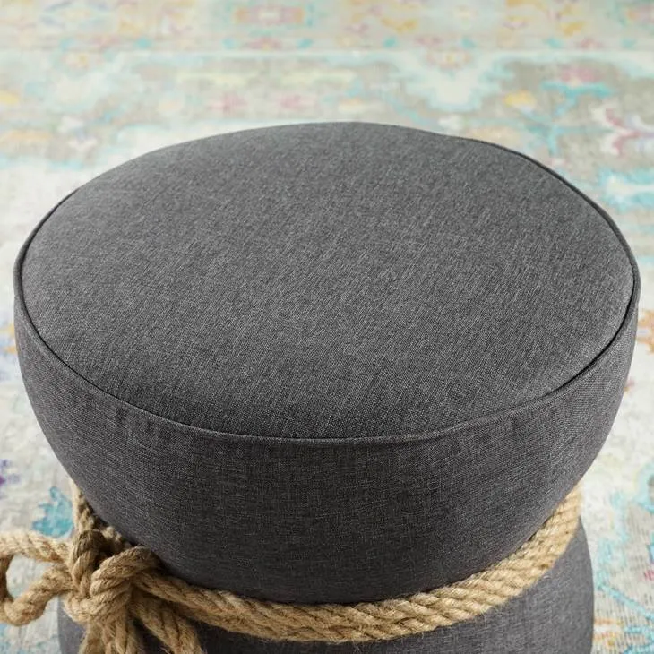 Beat Nautical Rope Upholstered Fabric Ottoman