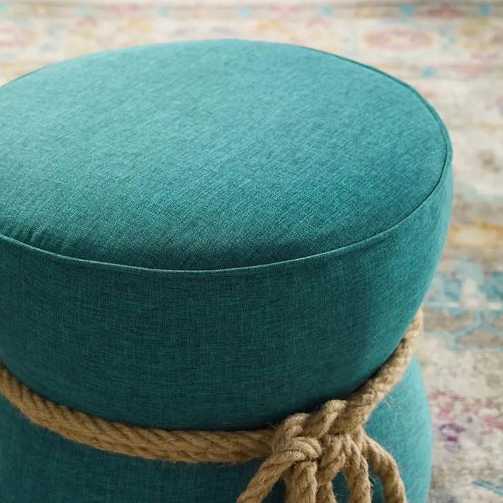 Beat Nautical Rope Upholstered Fabric Ottoman