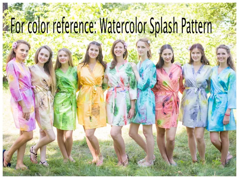 Beige Bella Tunic Style Caftan in Watercolor Splash Pattern