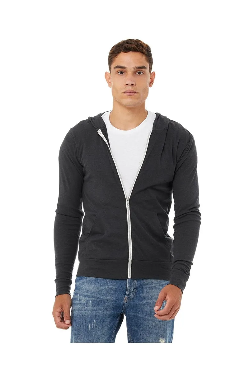 Bella Canvas 3939: Unisex Triblend Full-Zip Lightweight Hoodie