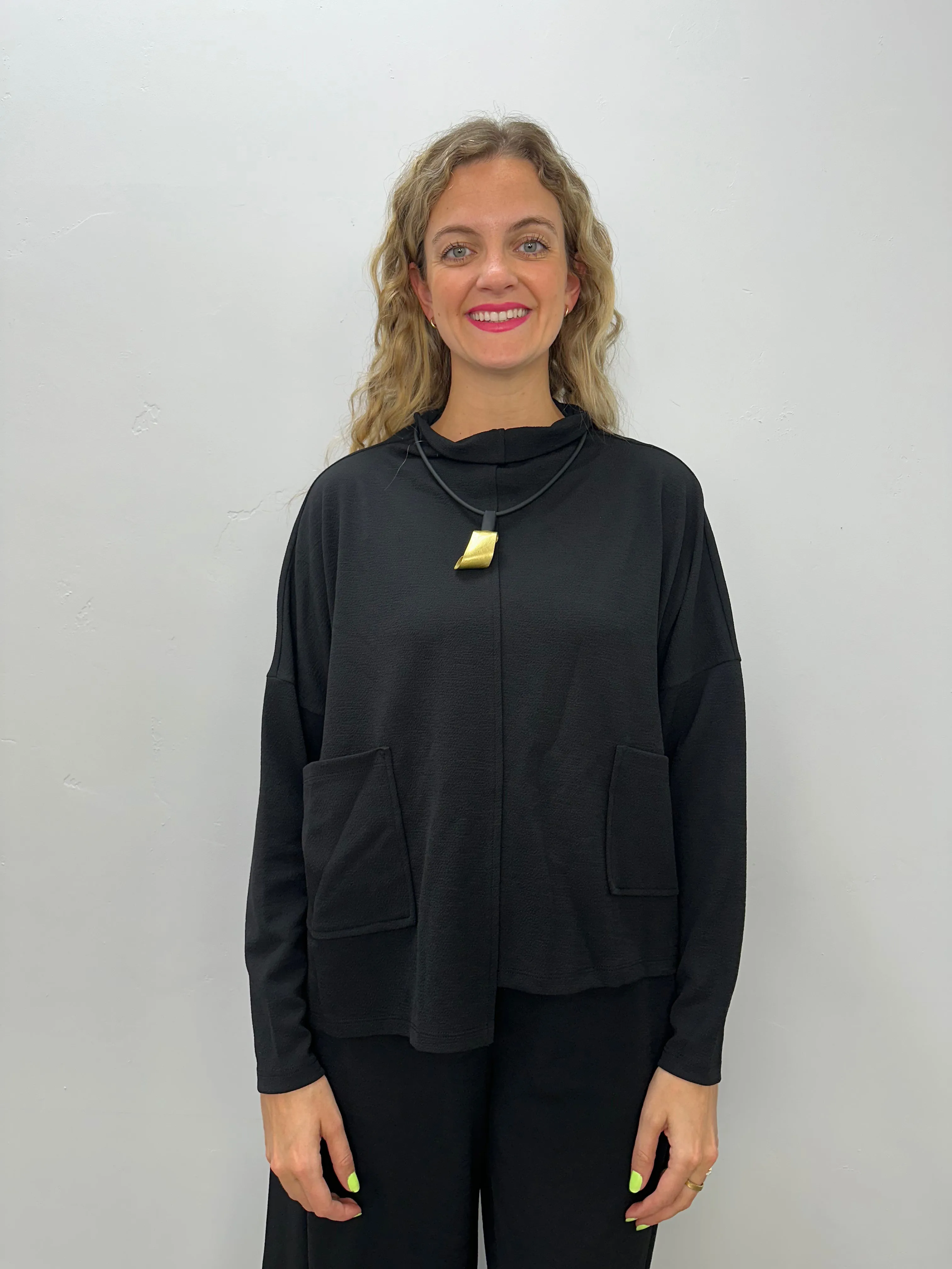 Black Cowl Neck Long Sleeve Milla Top