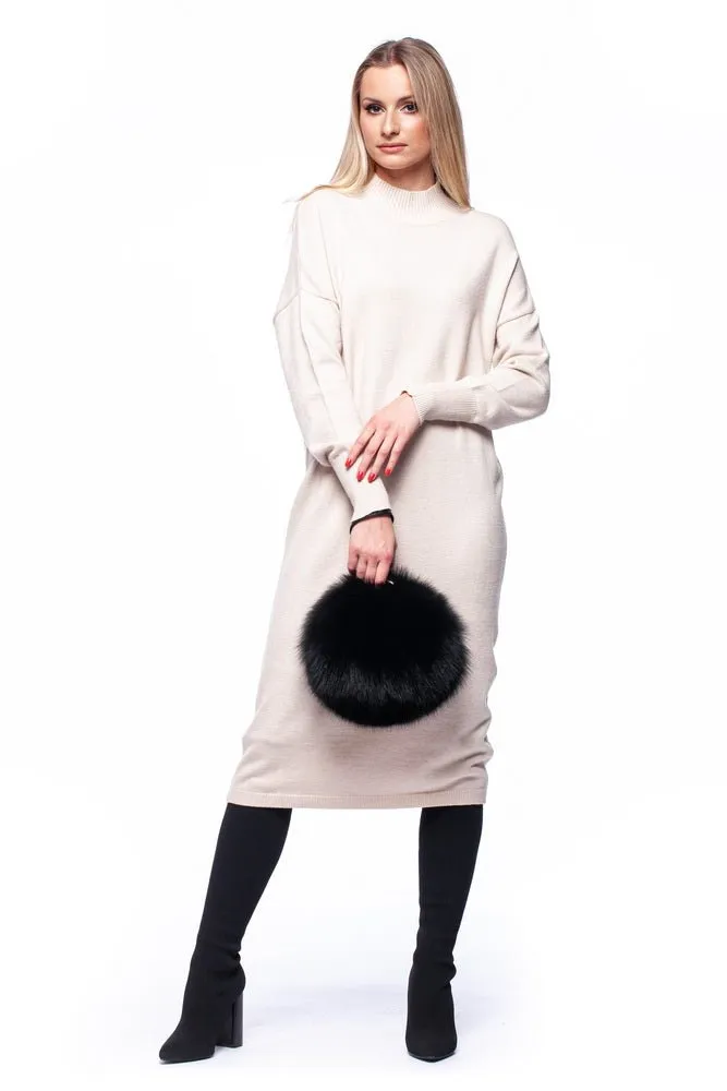 Black Fox Fur Wrist Bag