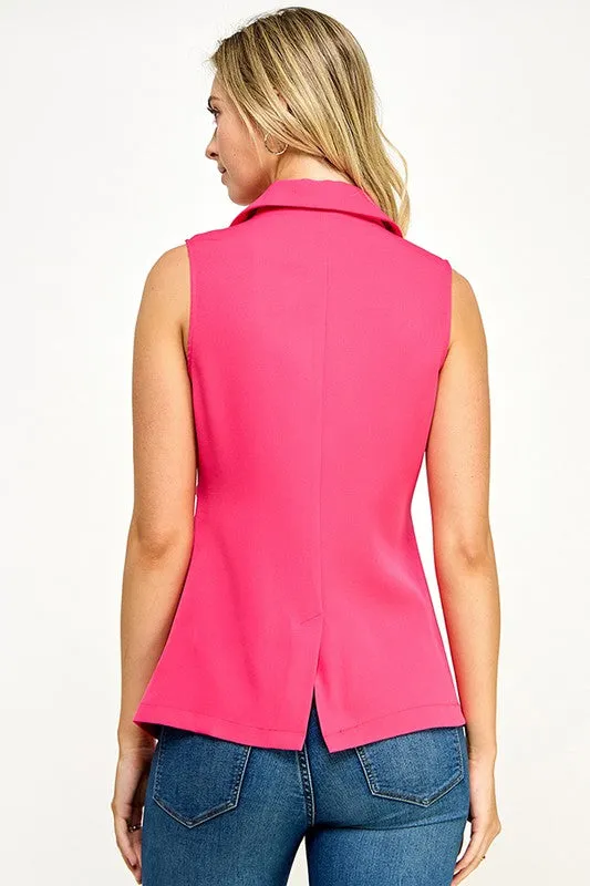Blazer Top sin Mangas y Nudo