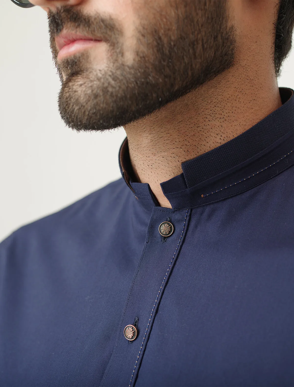 BLUE - LOGO EMBELLISHED KAMEEZ SHALWAR
