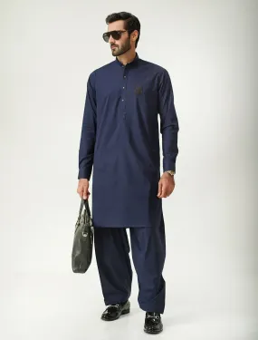 BLUE - LOGO EMBELLISHED KAMEEZ SHALWAR