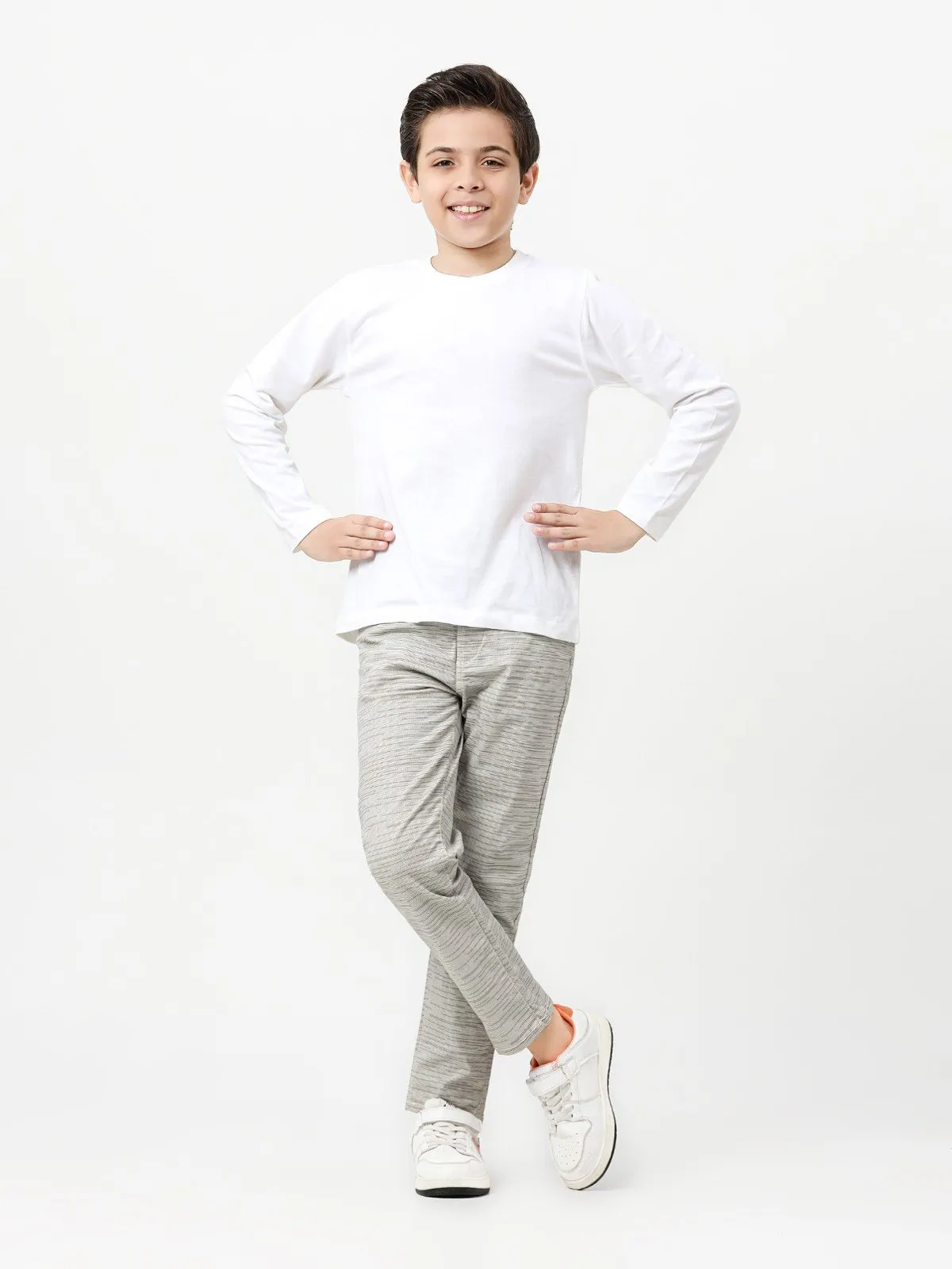 Boy's Grey Chino Pant - EBBCP23-026