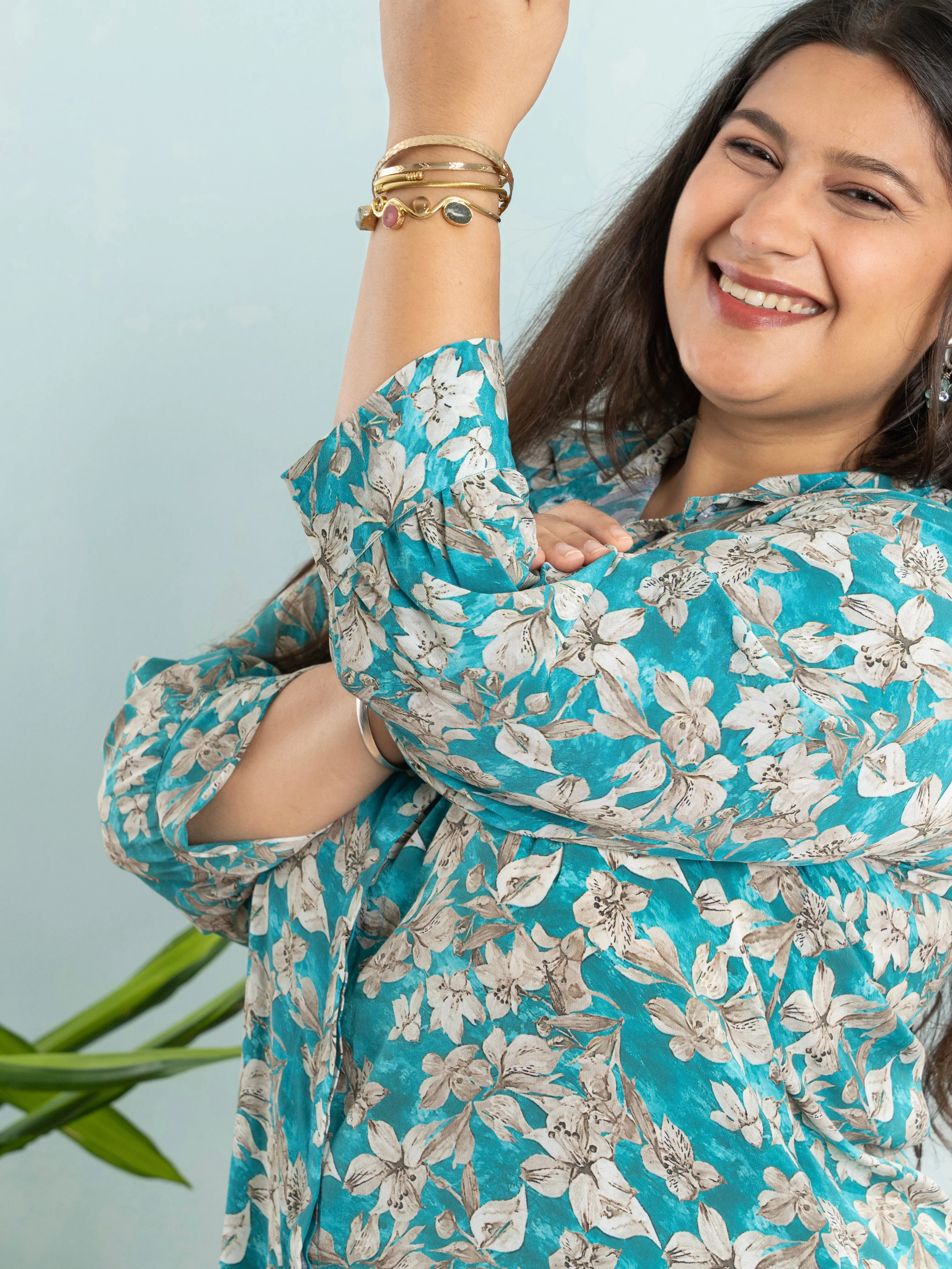 Breezy Blue Shirt Tunic