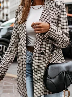 Brown and Black Plaid Blazer